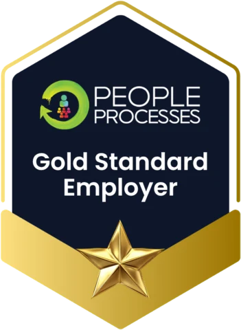 People Processes Gold Standard Employer badge, Gold level
